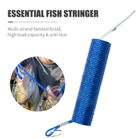 Cordon de pêche 4,5 m 17 g avec aiguille en acier inoxydable pour maintenir les poissons vivants, idéal pour la pêche en rivière, en ruisseau et en mer