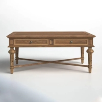 Amerikanischer Landhausstil Retro Massivholz Geschnitzter Couchtisch Französischer Antiker Wohnzimmer-Couchtisch für Kleine Apartments
