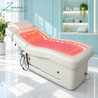 Lit de massage électrique de luxe pour hydrothérapie, table de traitement réglable pour salon de beauté avec télécommande, armoire de rangement, 2 moteurs