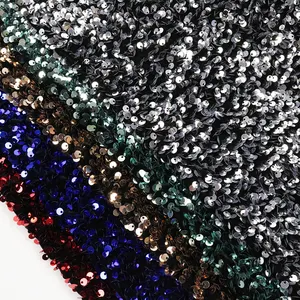 Multiple Colors Available Gorgeous 5mm Reversible Sequin Fabric Embroidery Velvet Ground for Winter Dress