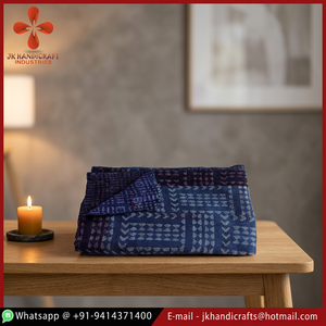 Wholesale Indigo Block Print Reversible Kantha <b>Bedspread</b> - Product Image 2