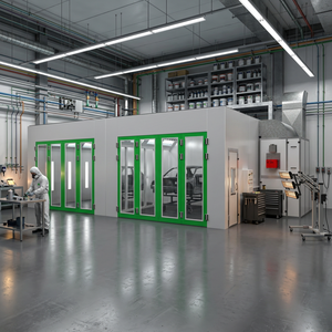 Cabine de peinture OBEC, ensemble complet, salle de peinture automobile avec système de filtration des gaz d'échappement et système de chauffage pour atelier de carrosserie automobile professionnel - Product Image 1