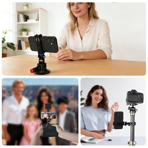 Phone Holder with Dual Cold <strong>Shoe</strong> Mounts Universal Clamp Fit for iPhone <strong>Samsung</strong> Works with DJI Mic LED Video Light Tripod Stand - Product Image 6