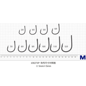 <span class=keywords><strong>Hameçon</strong></span> <span class=keywords><strong>Mustad</strong></span> 10827 en acier à haute teneur en carbone noir, 4x plus résistant, pour la pêche en eau douce et en eau salée, pour le requin - Product Image 2