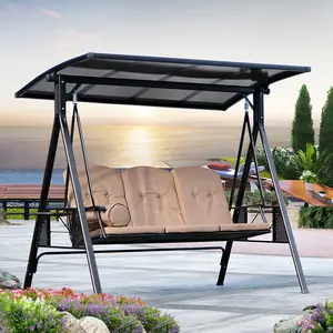 Bahçe yedek hamak salıncak sağlam açık Metal salıncak 2 koltuk veya 3 koltuk sandalye su geçirmez salıncak tavan kapağı