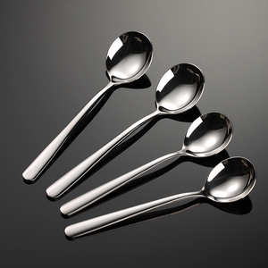 Cuchara redonda de acero inoxidable 316 para sopa, cuchara de café plateada y metálica con logotipo personalizado 1011050 - Product Image 2