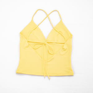 Viviblook Y26TP050 Women Summer Vest New Camisole <b>Cross</b> Backless Strapless Solid Color Summer Sleeveless <b>Top</b> for Ladies - Product Image 6