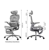 Chaise de bureau ergonomique 4D à vérin à gaz, pivotante moderne, en maille, pour le gaming