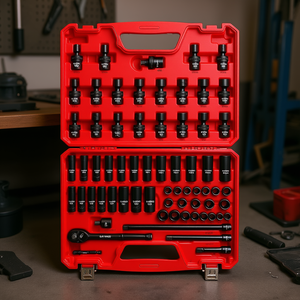 Jeu de douilles à chocs Vevor 67 pièces, 3/8 pouces, adaptateurs pivotants métriques et SAE, réparation mécanique, qualité industrielle - Product Image 2