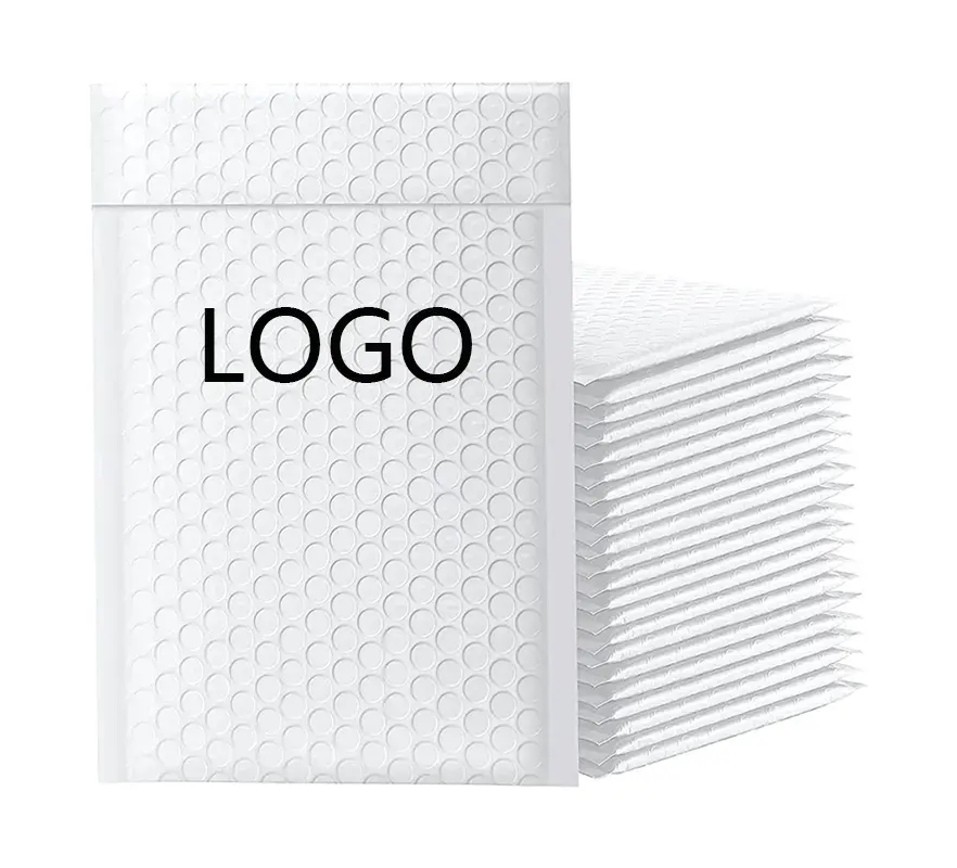 Großhandel gedruckt gepolsterte Mailing-Tasche Umschlag Kunststoff weiß Poly Bubble Mailer Wrap Versandt asche mit Logo für Express