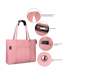 Pink Computer Handbag Ladies Working <strong>Bags</strong> Women USB <strong>Teacher</strong> Laptop <strong>Bag</strong> - Product Image 3