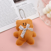 Porte-clés en peluche ours en forme de cœur, doux et moelleux, jouets de fête, cadeaux mignons, animaux en peluche pour étudiants, rembourrés en coton PP, unisexe, à partir de 8 ans