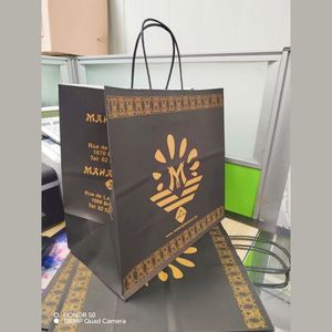 Bolsa de Papel para Envasado de Alimentos con Fondo Plano, Personalizada, Ecológica, de Kraft/Blanca/para Compras/Regalos/Café, con Asas - Product Image 1