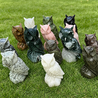 Statue d'hibou en cristal naturel mélangé, sculptée et polie, en pierre précieuse, pour la guérison Reiki, la décoration intérieure et la collection, vente en gros