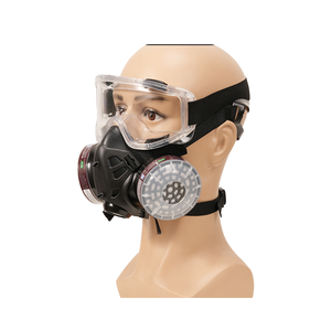 डबल फिल्टर आधा फेस रेस्पिरेटर मास्क कार्बनिक वाष्प और धूल सुरक्षा सुरक्षात्मक पुनः प्रयोज्य गैस मास्क मॉडल 9578 रबर धोने योग्य - Product Image 5