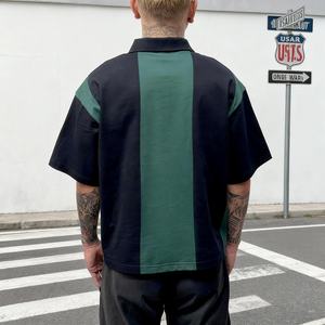 Camisetas Polo Casuales a Rayas con Cierre de Cremallera, Logotipo Bordado, Estilo Holgado, Camiseta de Algodón Grueso Personalizada, Camiseta Extra Grande - Product Image 2