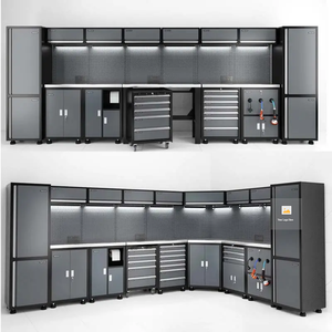 Garage Workstation Modular Workbench Tool Cabinet Workshop Garage Cabinet Steel Tool Workbench Heavy Duty Storage Garage Cabinet