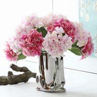 Hydrangea artificielle française imprimée en 3D, branche unique, tête de fleur de 16 cm, 28 fleurs, hydrangea en soie pour la décoration de table, d'événements et de fêtes