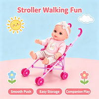 LK Toys Nuevo Diseño de Juego de Simulación de Bebé de Silicona, Cochecito de Juguete, Cuna para Muñecas de 12 Pulgadas, Bañera con 4 Sonidos para Juego de Roles