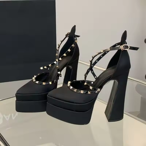 Fashion Women's Shoes Open <b>Toe</b> Lace-Up Designer Sexy Party Chunky <b>Heeled</b> Sandals luxury designer high <b>heeled</b> ladies shoes - Product Image 2