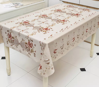 Nappe en PVC Imprimée Florale, Imperméable et Anti-Huile, avec Support en Tissu Polyester, Vente en Gros Direct Fabricant