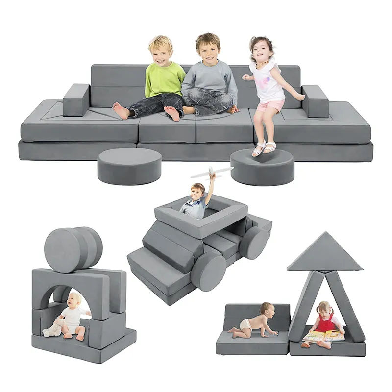 22 Stuks Kind Sectionele Bank Speelkamer Meubels Modulaire Kinderen Spelen Foam Sofa Bank Met Zachte Hoezen