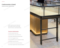 Table de présentation de bijoux haut de gamme avec éclairage LED, finition en métal doré PVD, merchandising visuel, service personnalisé, présentoir Shangyuan