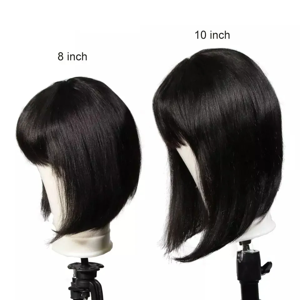 Ombre Color Short Bob Wigs With Bangs Brazilian Remy Hair Straight Human Hair Wigs With Bangs For Women Human Hair Wigs