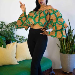 slim fit dress slacks Traditional African Kitenge Dashiki Kanga Print Fitted Knee Length One –  Asigbe main image 1