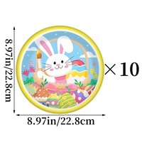 Vente en gros de décorations de Pâques personnalisées, gobelets en papier en forme d'œuf de lapin, assiettes, ensembles de vaisselle