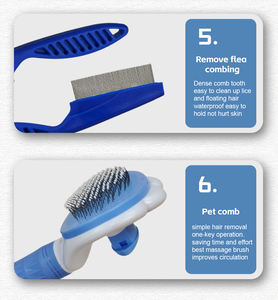 Kit de Aseo para Perros de 6 Piezas con Peine para Pulgas, Cepillo de Baño, Cortaúñas para Gatos y Cepillos de Plástico para la Muda para el Cuidado de Mascotas - Product Image 2