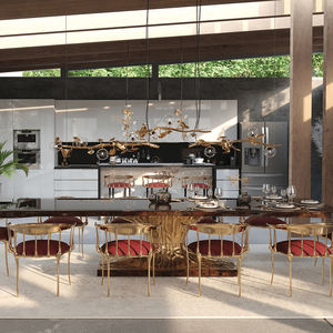 Tavoli <span class=keywords><strong>da</strong></span> <span class=keywords><strong>pranzo</strong></span> con Base <span class=keywords><strong>in</strong></span> ottone impiallacciatura <span class=keywords><strong>di</strong></span> <span class=keywords><strong>noce</strong></span> rettangolare <span class=keywords><strong>di</strong></span> lusso <span class=keywords><strong>in</strong></span> stile italiano - Product Image 5