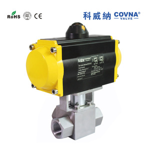 Vanne à bille pneumatique haute pression COVNA, résistante à une pression de 300 kg, avec filetage interne, trois voies, inversable, personnalisable OEM - Product Image 2