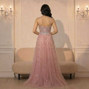 Serene Hill LA72863 <span class=keywords><strong>Abito</strong></span> da Sera Rosa con Collo all'Americana Senza Maniche Linea A Elegante Vestito da Cerimonia <span class=keywords><strong>per</strong></span> <span class=keywords><strong>Festa</strong></span> <span class=keywords><strong>di</strong></span> <span class=keywords><strong>Laurea</strong></span> 2026 - Product Image 2