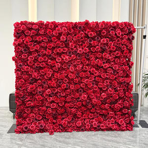 नया डिजाइन कृत्रिम फूल दीवार पृष्ठभूमि 8 फीट x 8 फीट उच्च गुणवत्ता वाले रेशम फूल की दीवार सफेद हरे रंग की शादी पृष्ठभूमि सजावट - Product Image 2