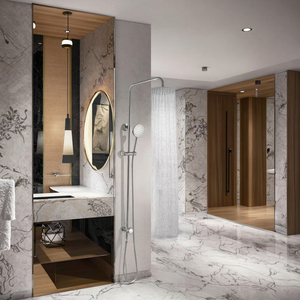 Ensemble de pommeau de douche à eau froide chromé moderne robinet de douche de salle de bain avec seulement valve <span class=keywords><strong>d</strong></span>'<span class=keywords><strong>angle</strong></span> de fixation froide ensemble de douche - Product Image 4