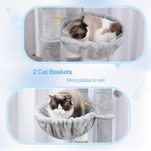 Moderno lujo gato <span class=keywords><strong>grande</strong></span> condominio ecológico gris Sisal gato árbol Torre felpa Sisal <span class=keywords><strong>rascador</strong></span> juego escalada características clásico cartón - Product Image 5