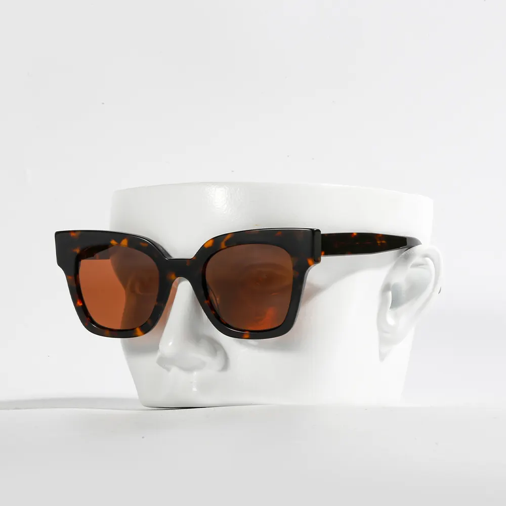 GS5024 Wholesale New Fashionable Sunglasses Men Women Big Size Shine Black Acetate Frame Polarized Sun Glasses Sunglasses