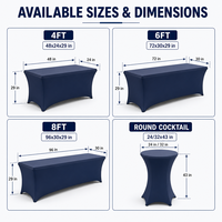 Nappe sur mesure 4ft 6ft 8ft en polyester drapé avec logo imprimé personnalisé pour exposition et publicité