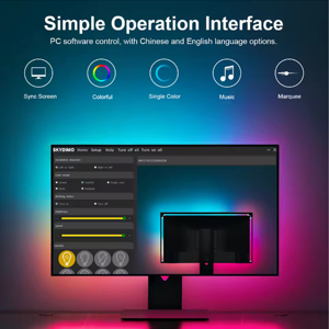 Luci di gioco ambientali striscia <span class=keywords><strong>RGB</strong></span> Monitor luce PC USB 5V Smart sala giochi decorazione decorazione schermo schermo schermo sincronizzazione retroilluminazione a <span class=keywords><strong>LED</strong></span> - Product Image 3