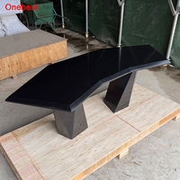 Escritorio de Oficina de Alta Gama para el Hogar, Moderno, Negro, de Piedra Artificial, Muebles de Oficina para Jefes y Directores