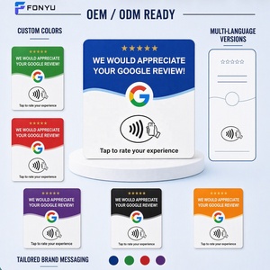 12-сантиметровые акриловые NFC-карты Google для отзывов: наклейки для оценок, получение звезд, бесконтактное использование, готовые к отправке (RTS) для ресторанов и отелей, с возможностью нанесения логотипа, OEM, ODM - Product Image 4