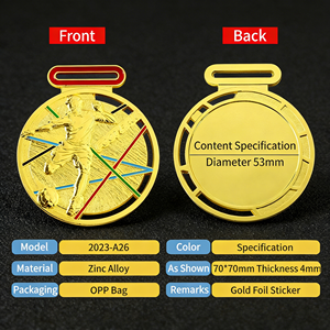 Medaglia Personalizzata di Alta Qualità Placcata in Oro con Logo a Tema Sportivo per Campionati di Calcio e Badminton - Product Image 5