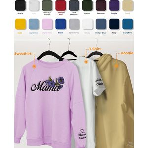 เสื้อสเวตเตอร์แม่แบบส่วนตัว แขนยาวสำหรับผู้หญิง ปักชื่อลูกๆ พร้อมข้อความ Est 2026 ผ้าเจอร์ซีย์นุ่ม ใส่ได้ในฤดูหนาว - Product Image 5