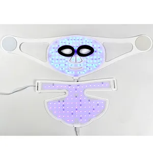 Custom LED Face Mask LED Nir And Red Light Face And Neck Mask With Compact Remote Control