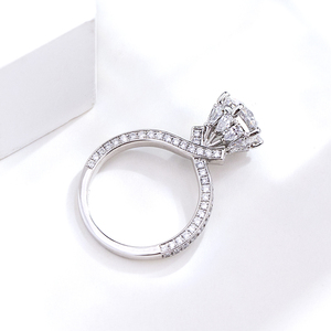 Bague de fiançailles pour femme MSR-2194 PT950 avec diamant rond taillé - Product Image 2