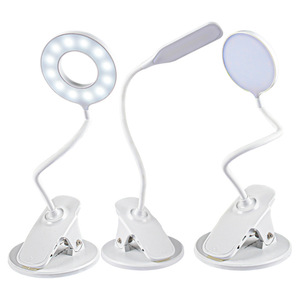 Qingniu <b>Clip</b> Desk Lamp Led Touch Control Eye Caring Study Light USB Charging White Modern Design - Product Image 5