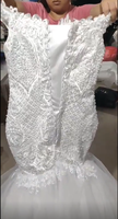 Robes de mariée sirène africaines blanches champagne taille plus à manches courtes et épaules dénudées personnalisées 2022
