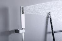 Robinet de douche mural en laiton avec contrôle de la température chaude et froide, affichage numérique LED, mitigeur thermostatique encastré