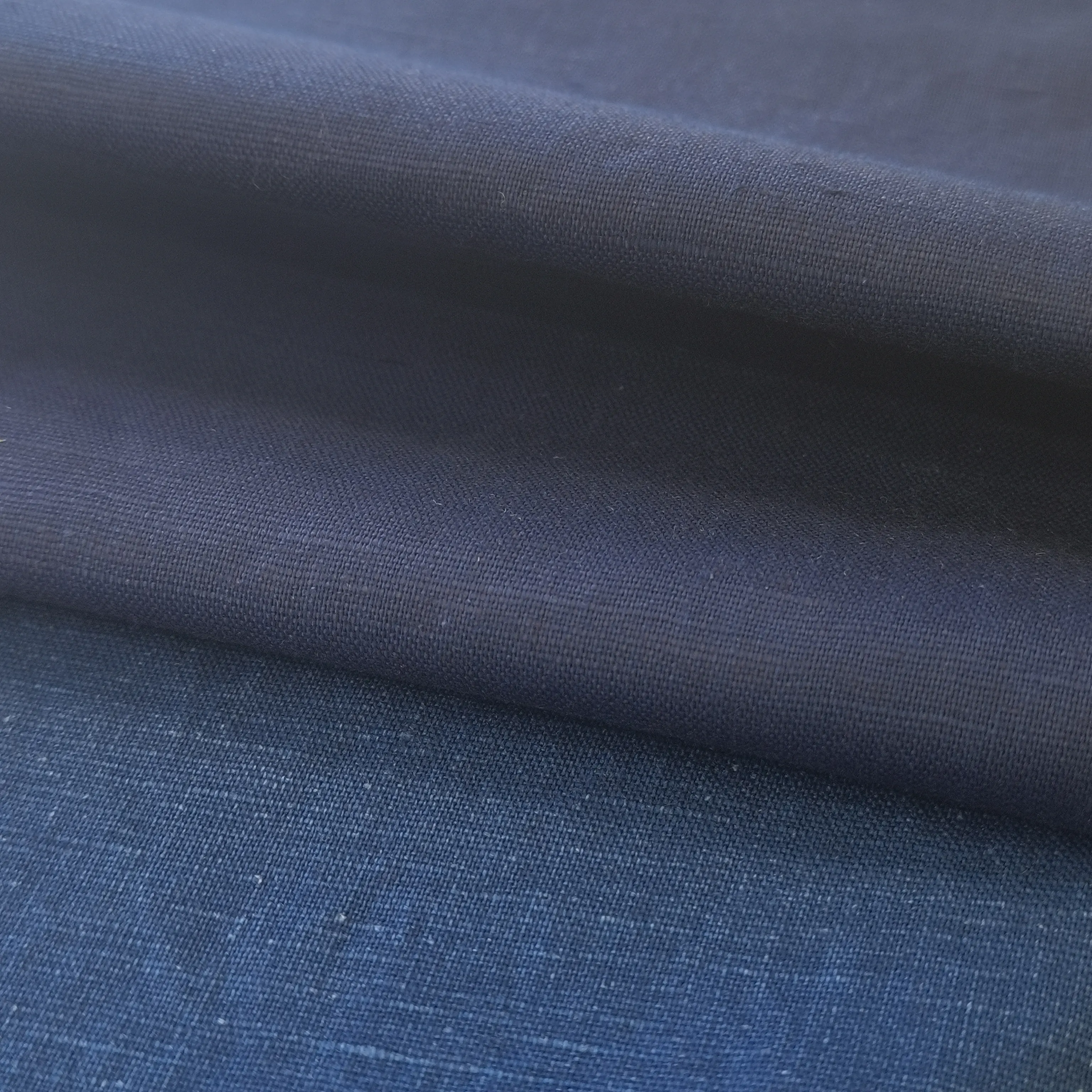 Indigo Cotton Linen fabric Stone washed OGRANIC French flax customized